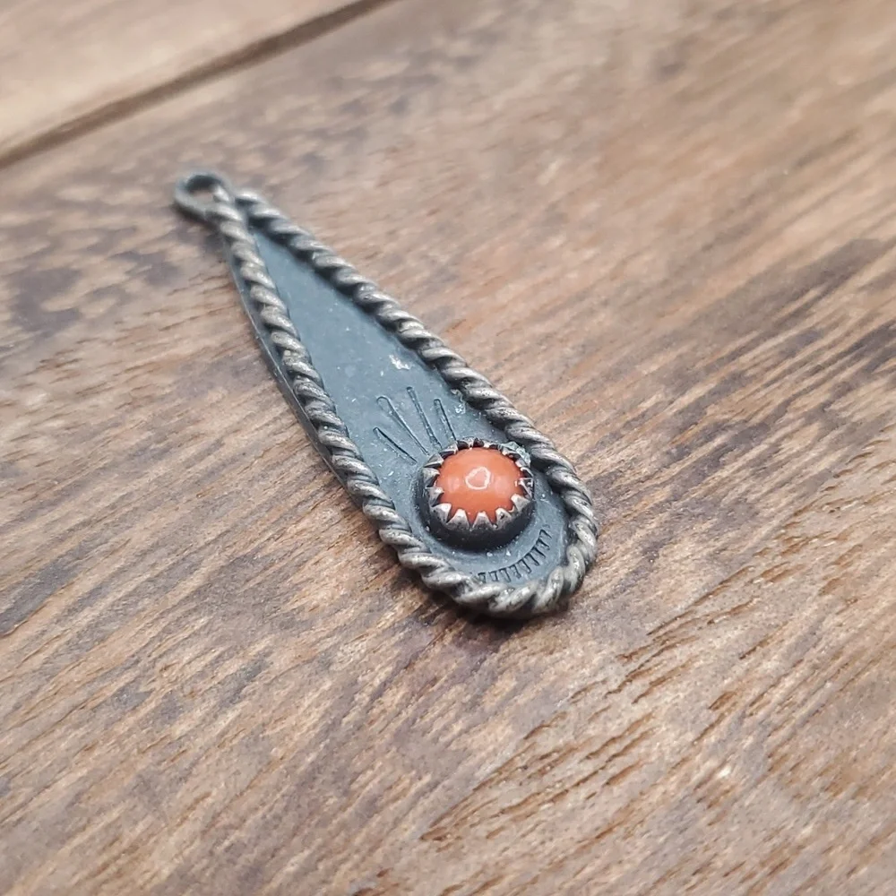 Old pawn Navajo sterling‎ native DI signed pendant